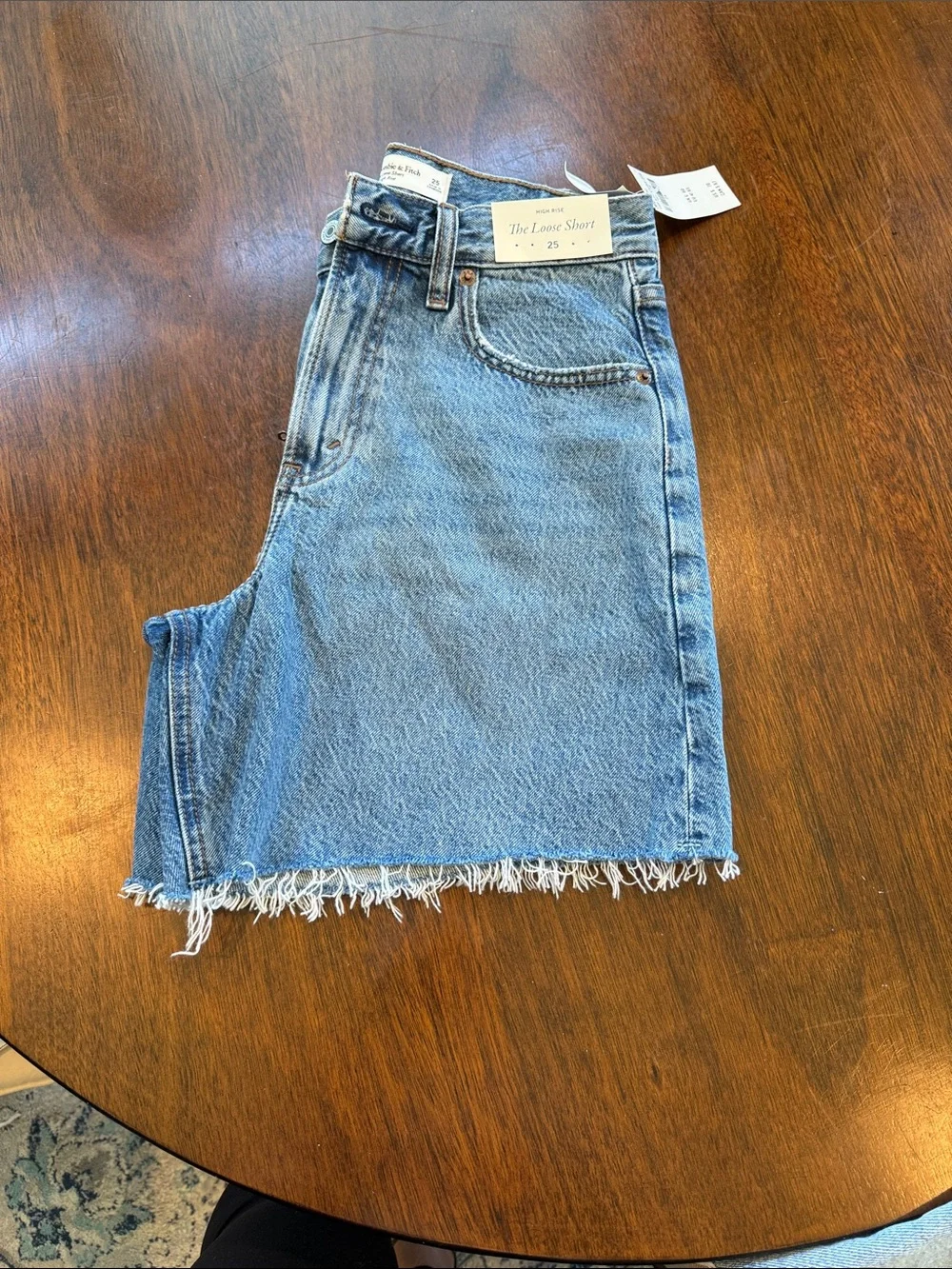 Abercrombie & Fitch Light Blue Denim Frayed-Hem Shorts - Picture 5 of 6